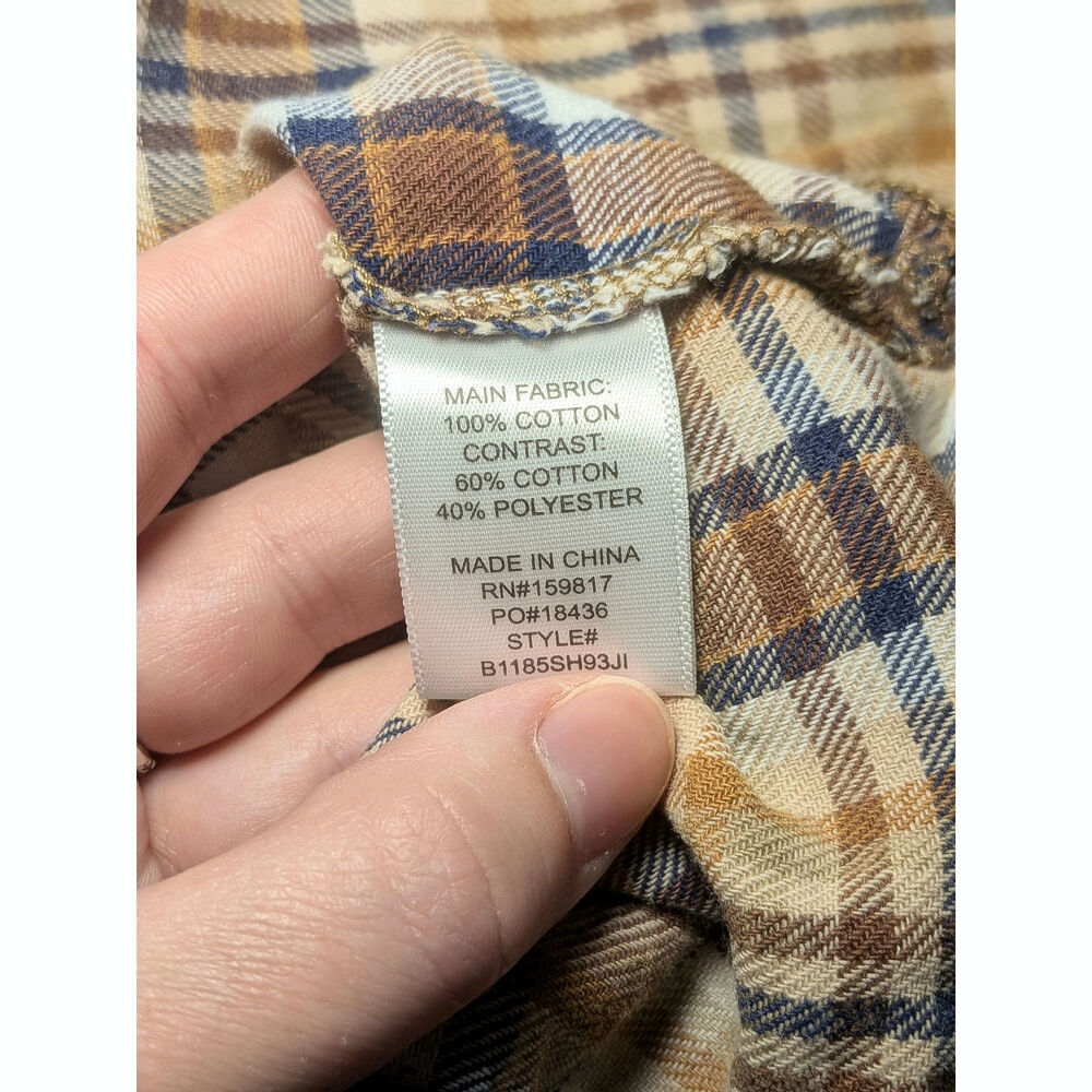Altar'd State Nashville Graphic Cropped Plaid Flannel Shirt Brown Small Western - Picture 9 of 9